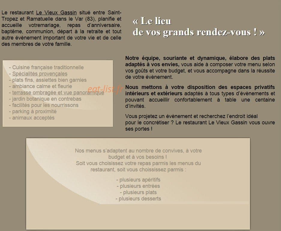 Le Vieux Gassin — carte page 1