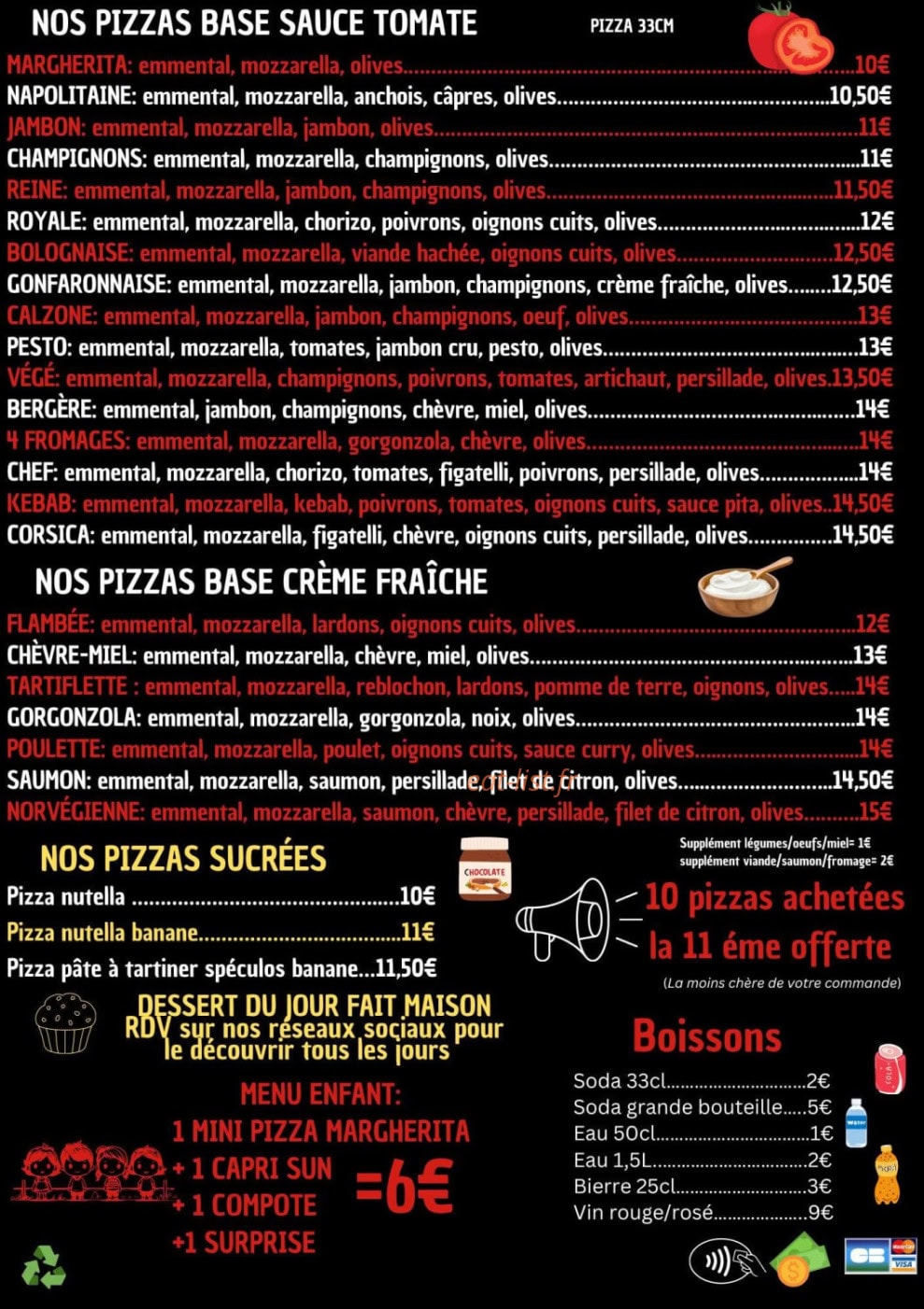 Pizz'A4 — carte page 1