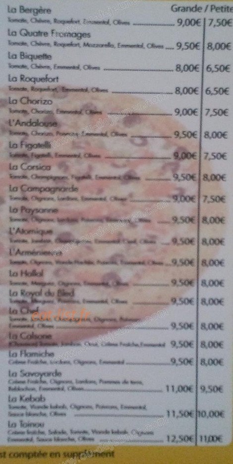 Pizza Toinou — carte page 3