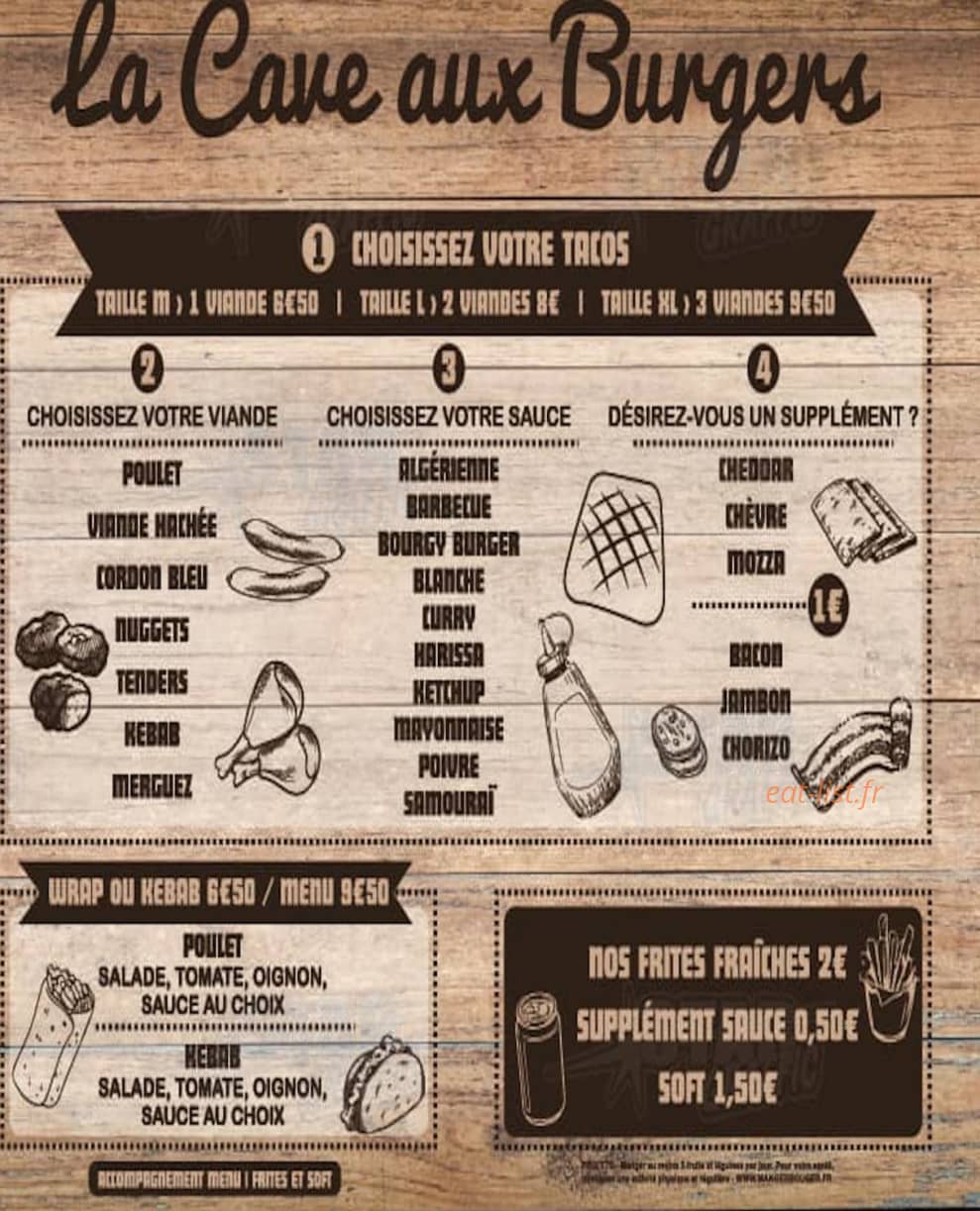 la Cave aux Burgers — carte page 2
