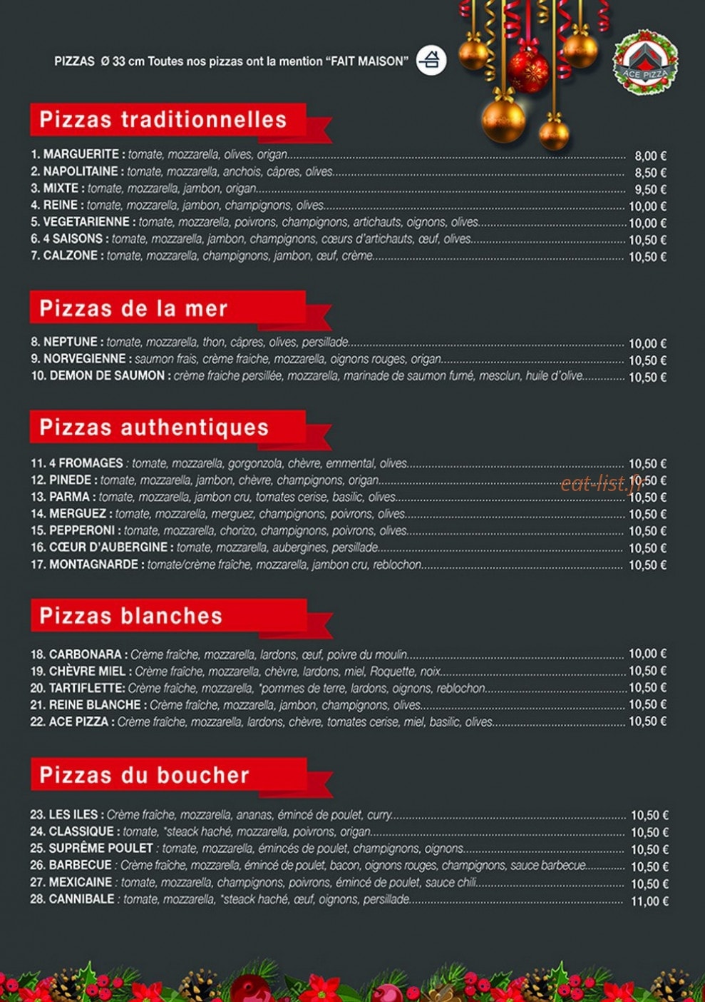 Ace Pizza — carte page 2