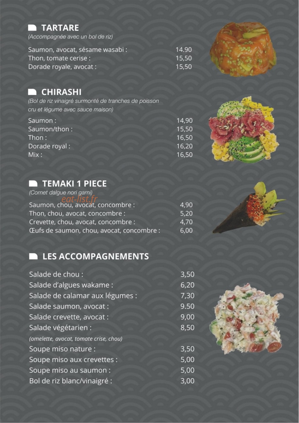 Aiko Sushi — carte page 3