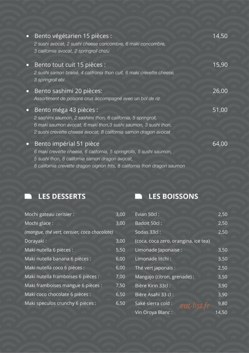 Aiko Sushi — carte page 7