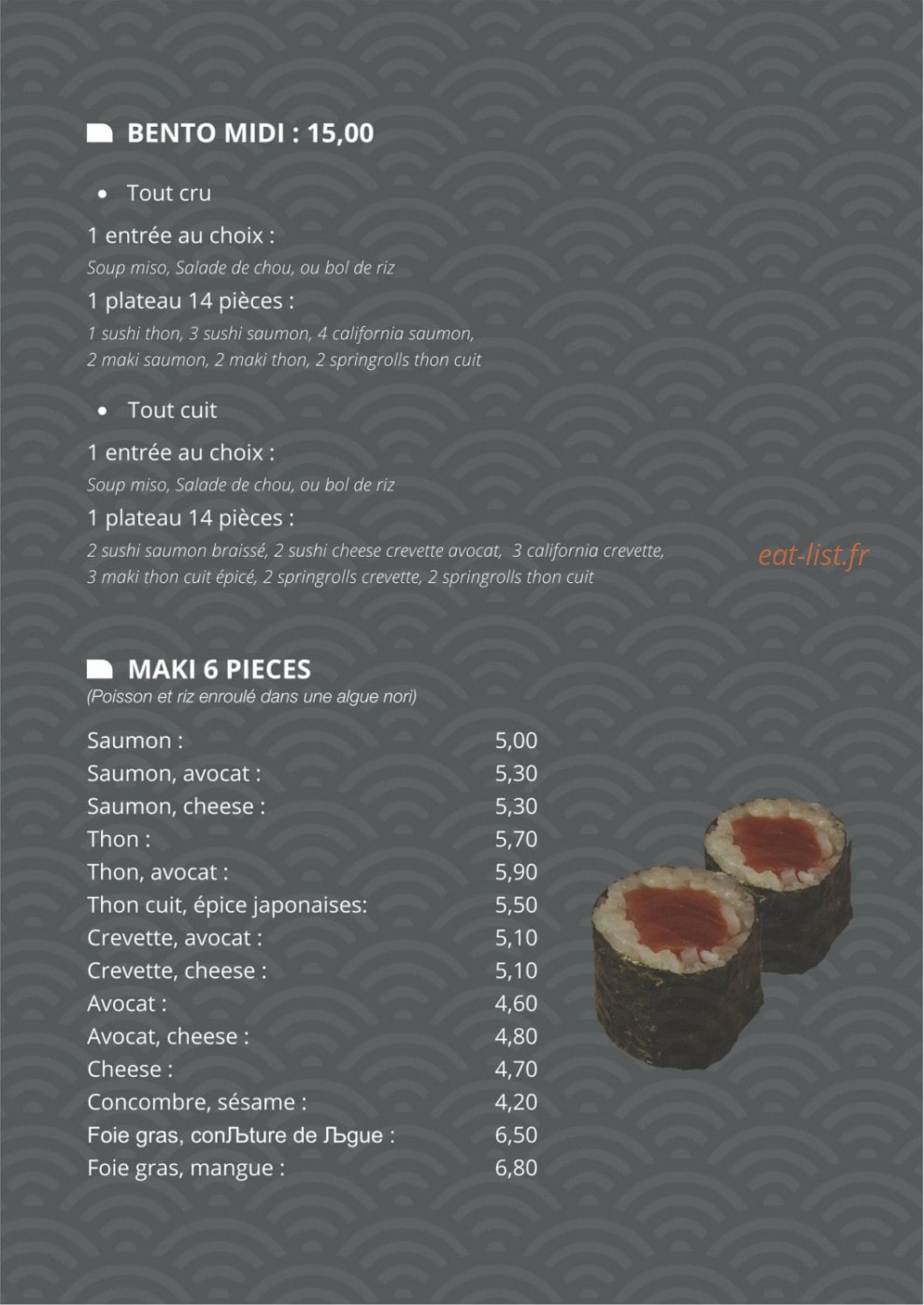 Aiko Sushi — carte page 5