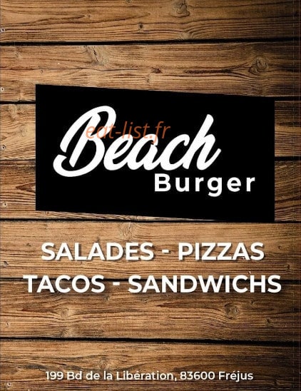 Beach Burger — carte page 1
