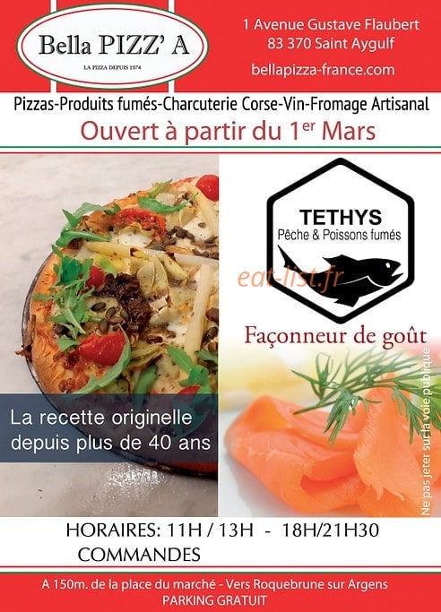 Bella Pizz'a — carte page 1