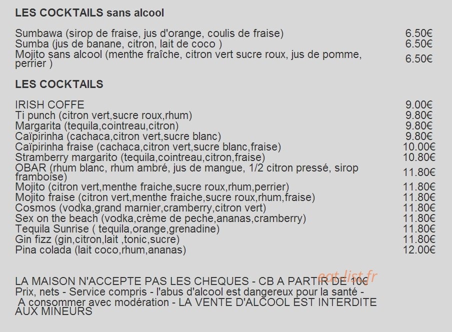 Brasserie Pizzeria Vesuve — carte page 7