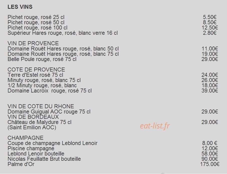 Brasserie Pizzeria Vesuve — carte page 8