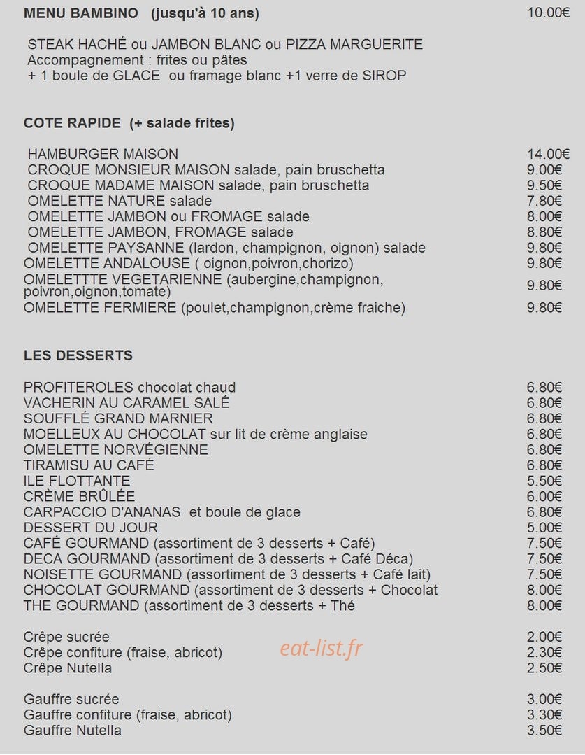 Brasserie Pizzeria Vesuve — carte page 3