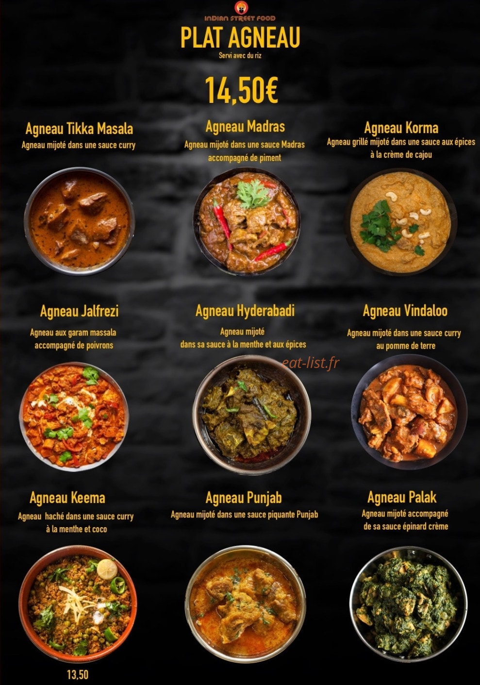 Indian street Food — carte page 3
