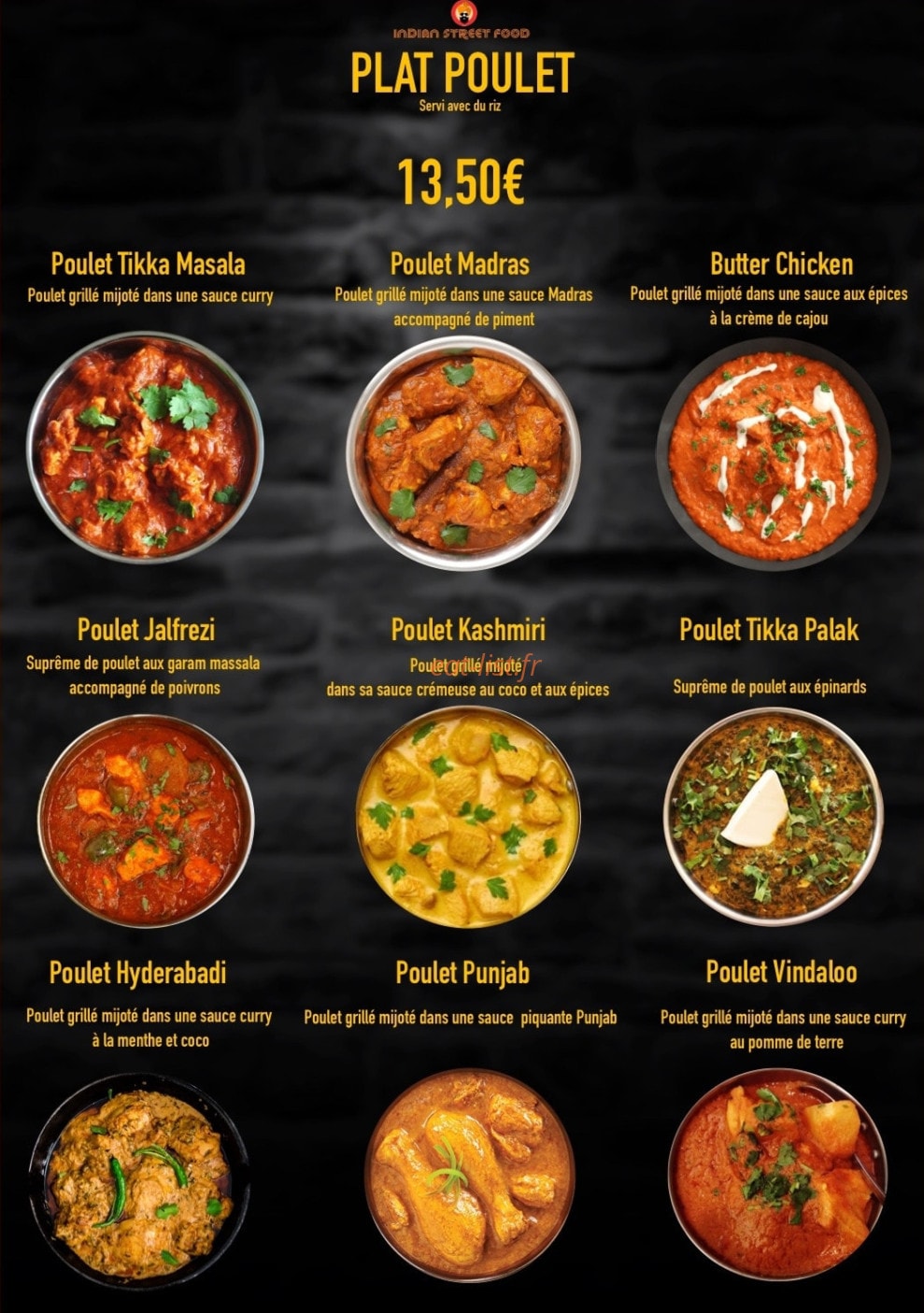 Indian street Food — carte page 2