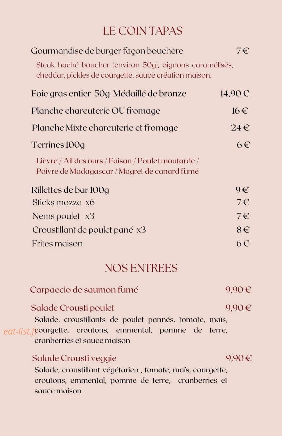 L'Atelier By Vao — carte page 1