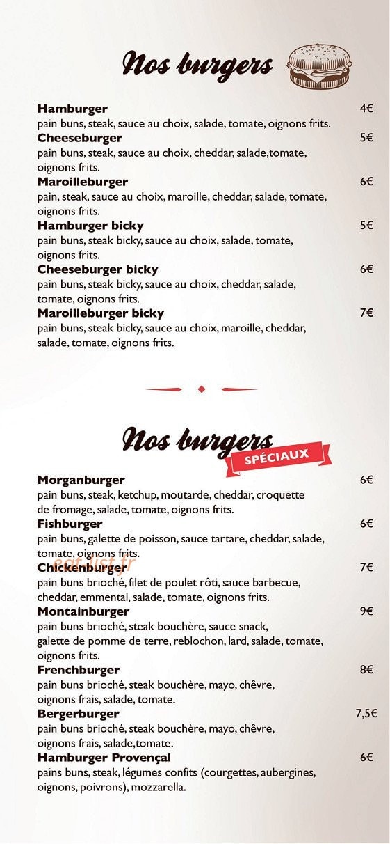 L' Erigane Burger — carte page 6