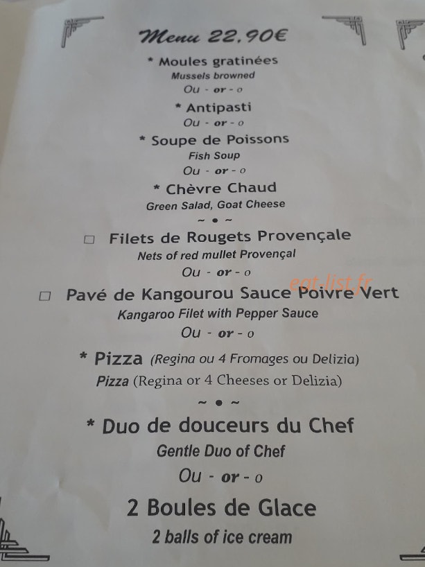 La Bocca — carte page 1