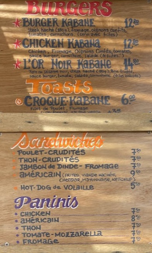 La Kabane — carte page 1