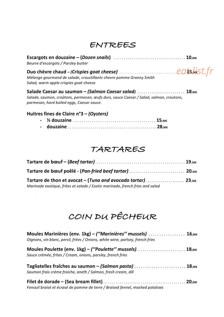 La Plage — carte page 1