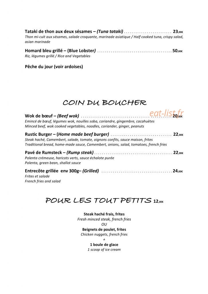 La Plage — carte page 2