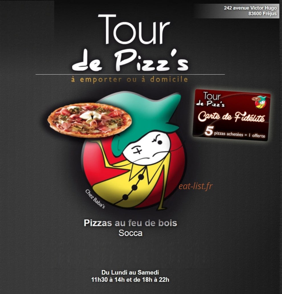 Menu La Tour de Pizz's - carte et menu La Tour de Pizz  Fréjus