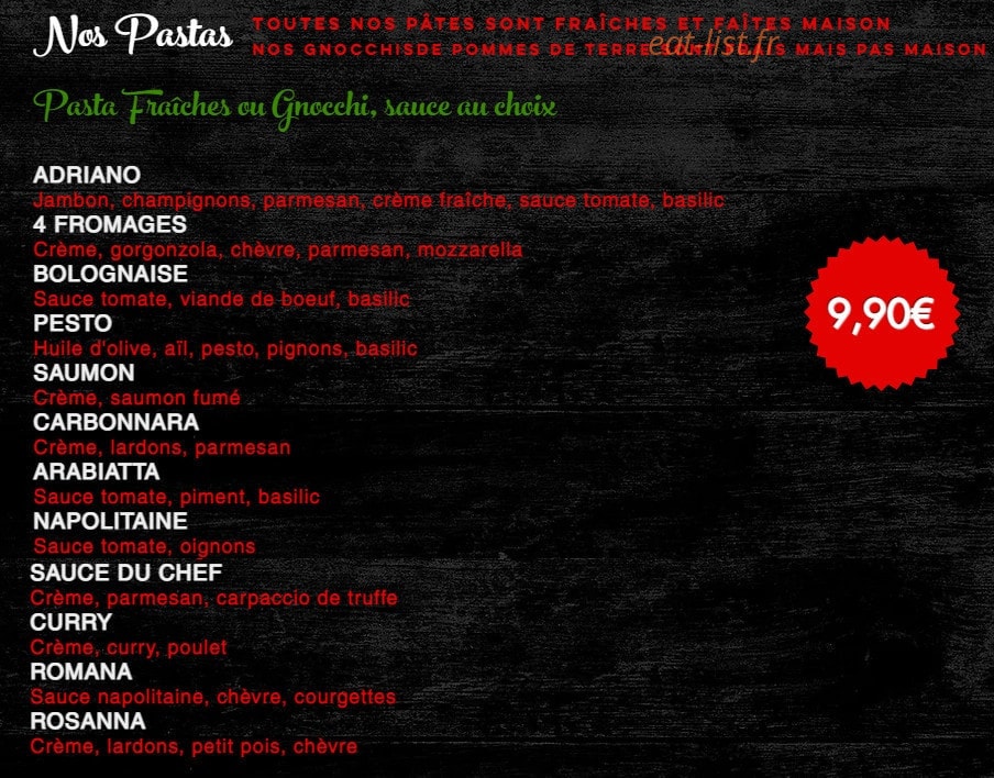 Le Comptoir D'Adriano — carte page 3