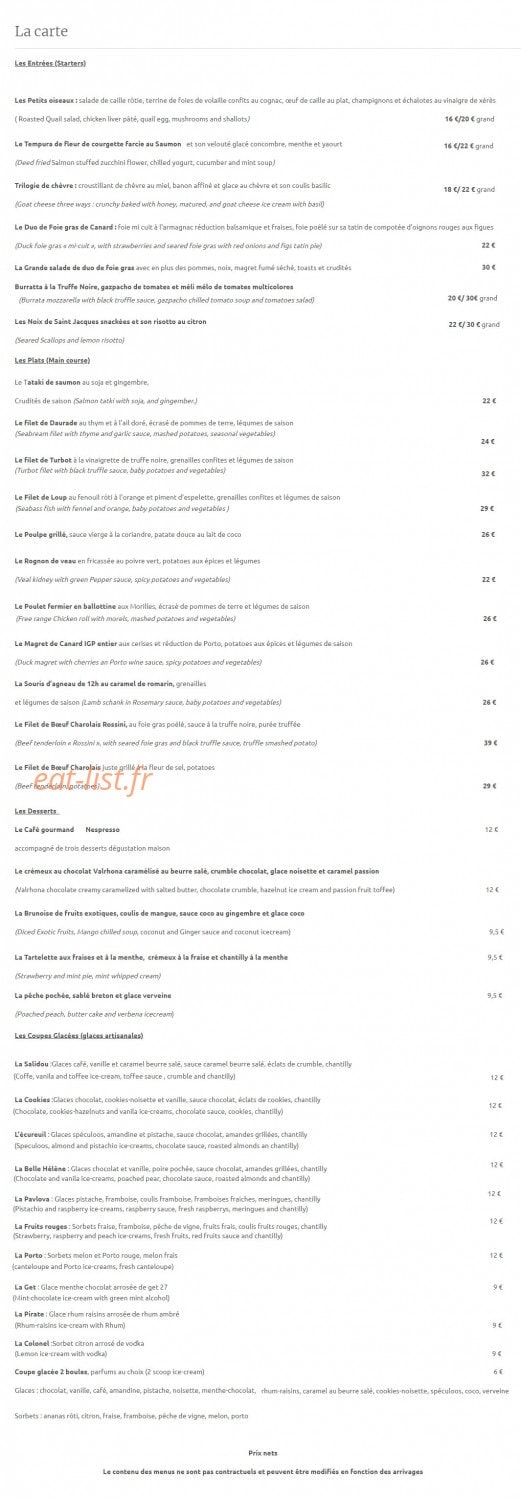 Le Dit Vin — carte page 1