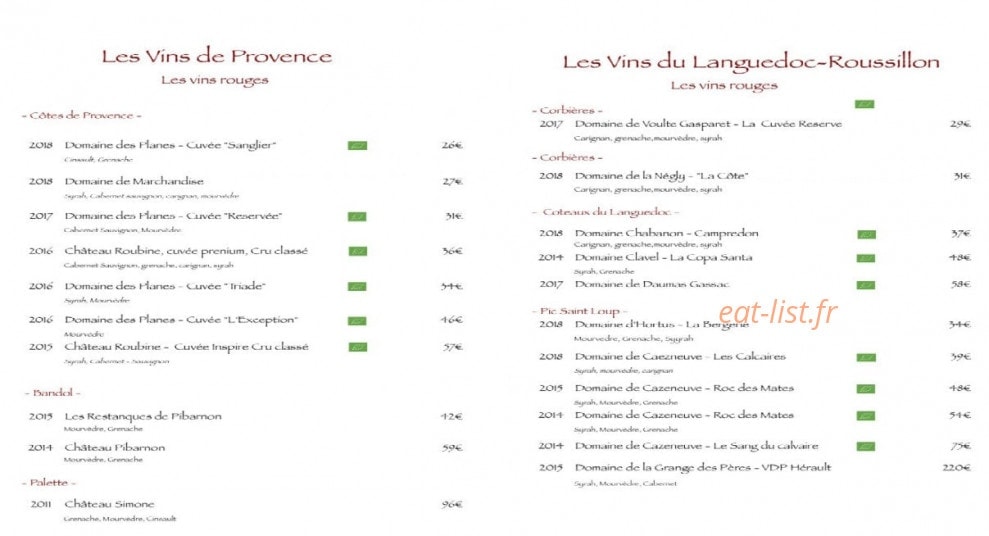 Le Dit Vin — carte page 3