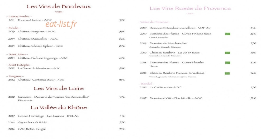 Le Dit Vin — carte page 4