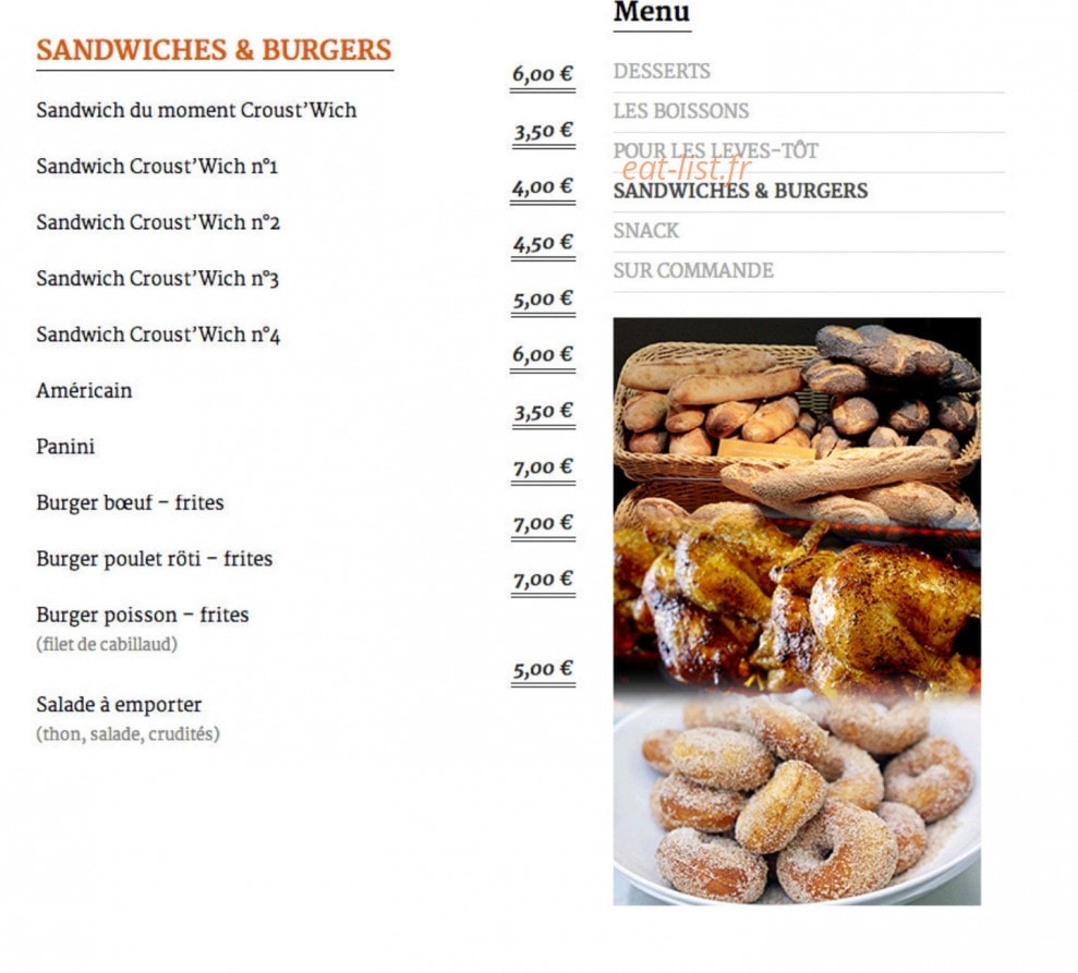 Le P'tit Café — carte page 1