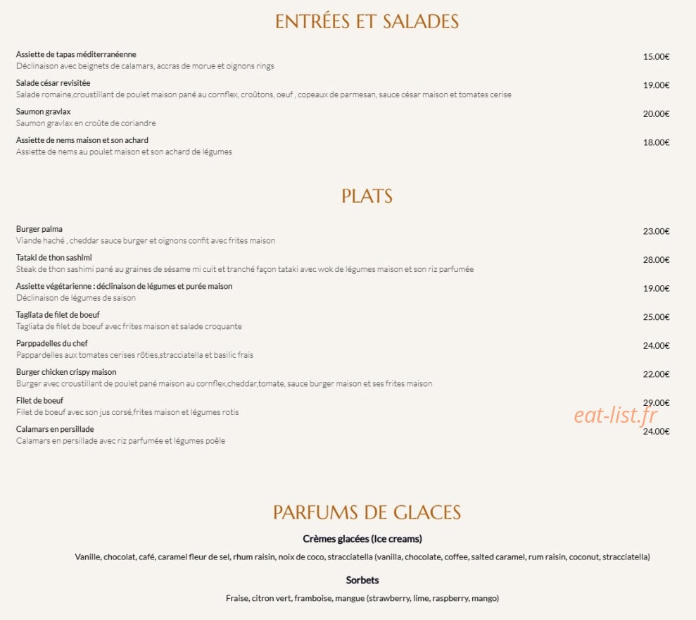 Le Palma Plage — carte page 1