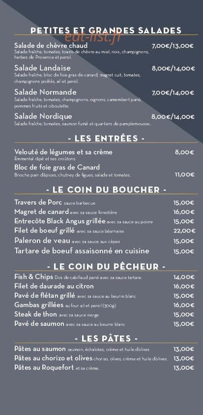 Le Pavillon — carte page 1