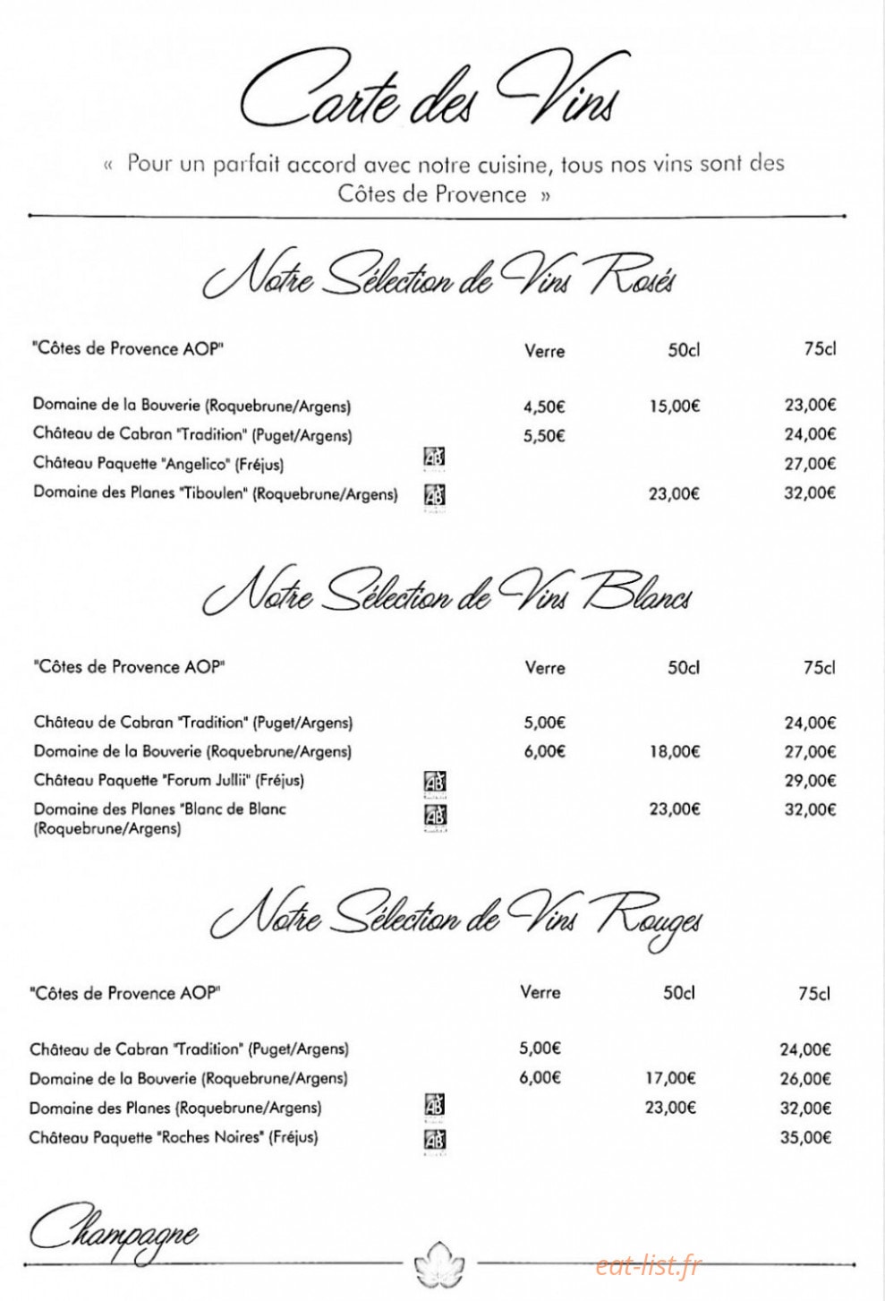Le Quatre Saisons — carte page 4