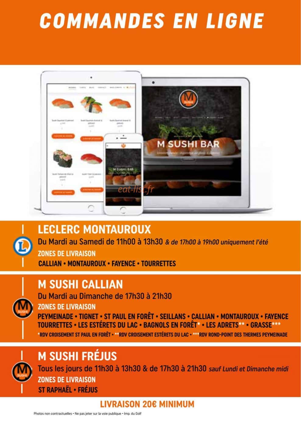 M sushi — carte page 8
