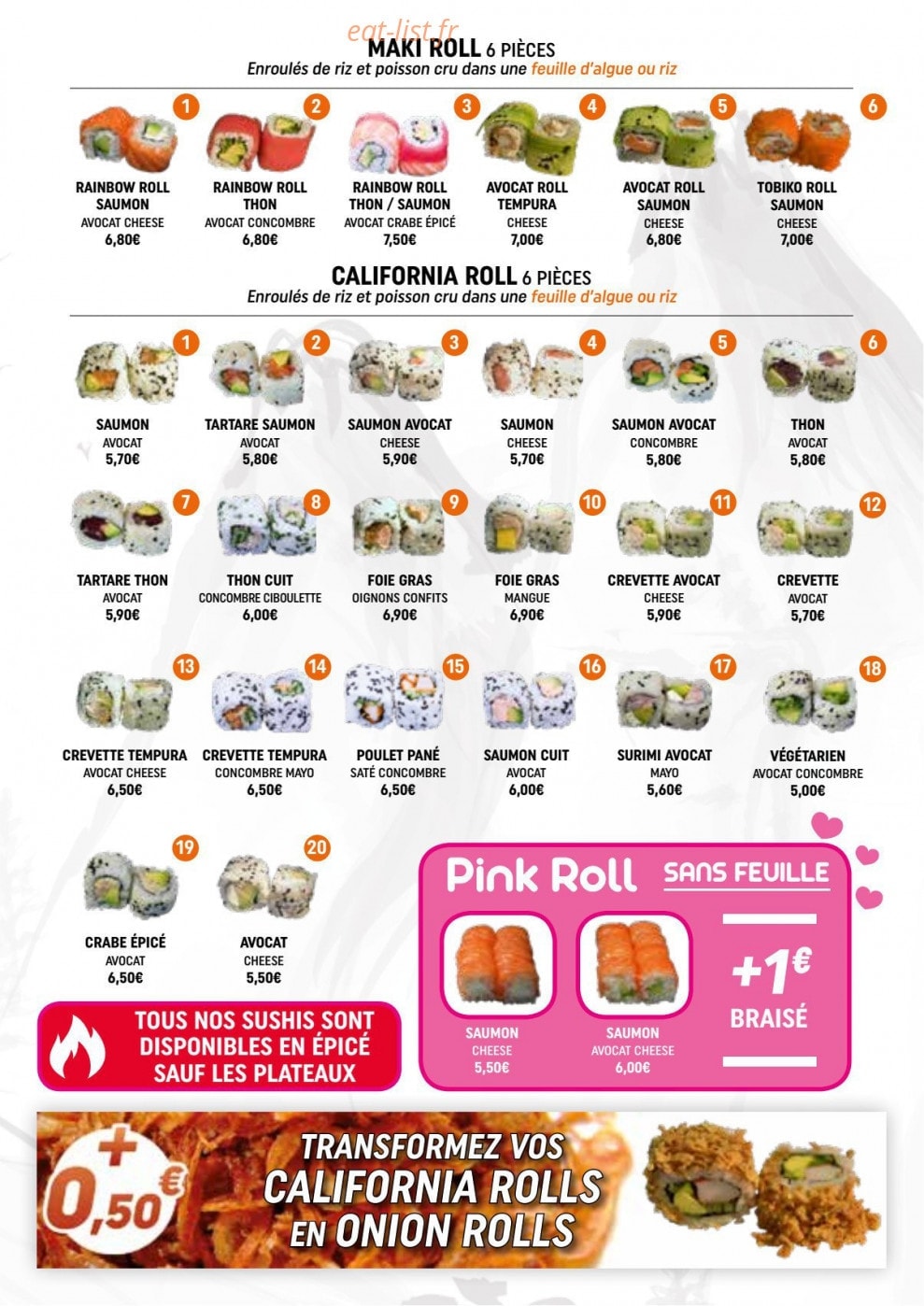M sushi — carte page 5