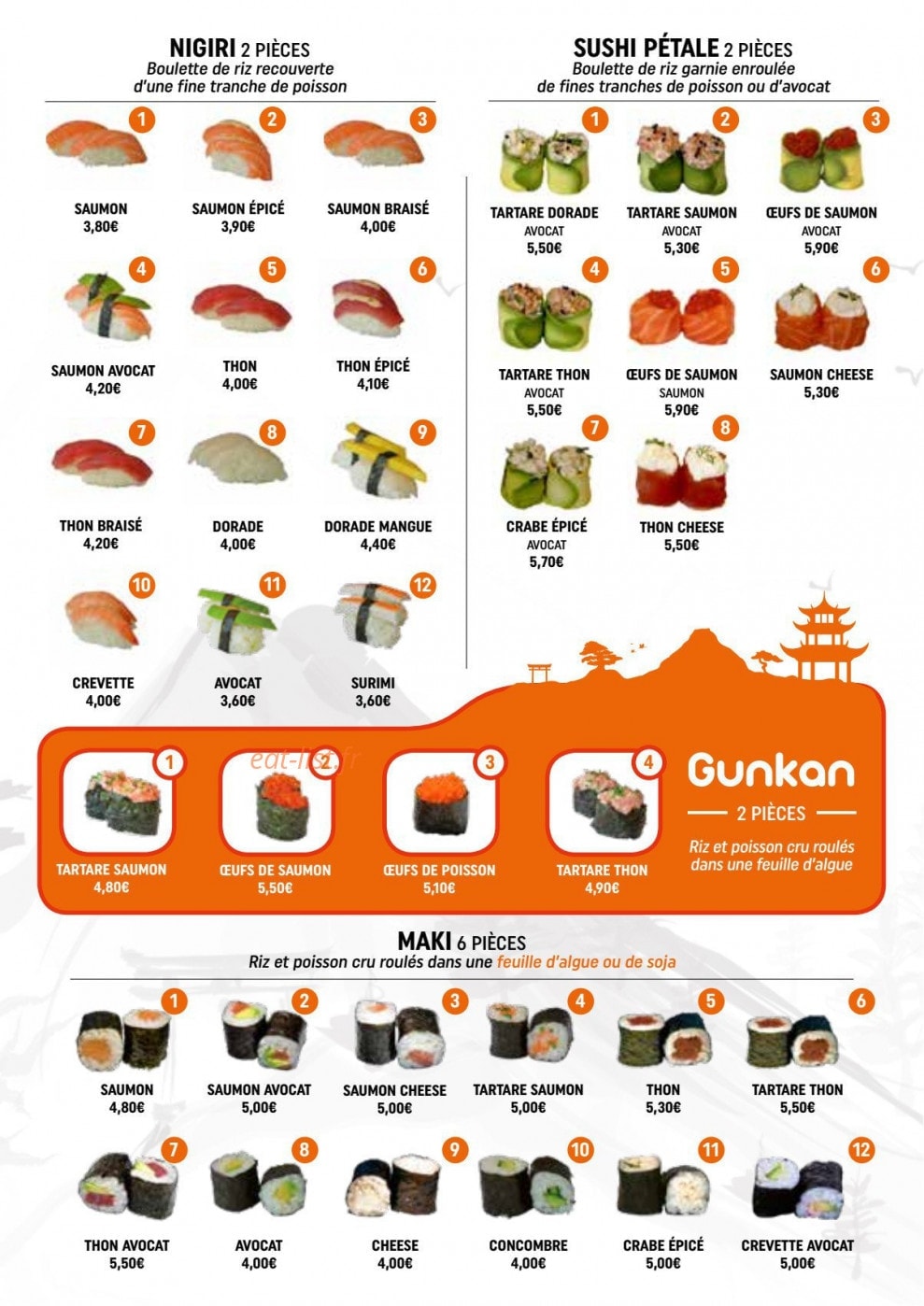 M sushi — carte page 4