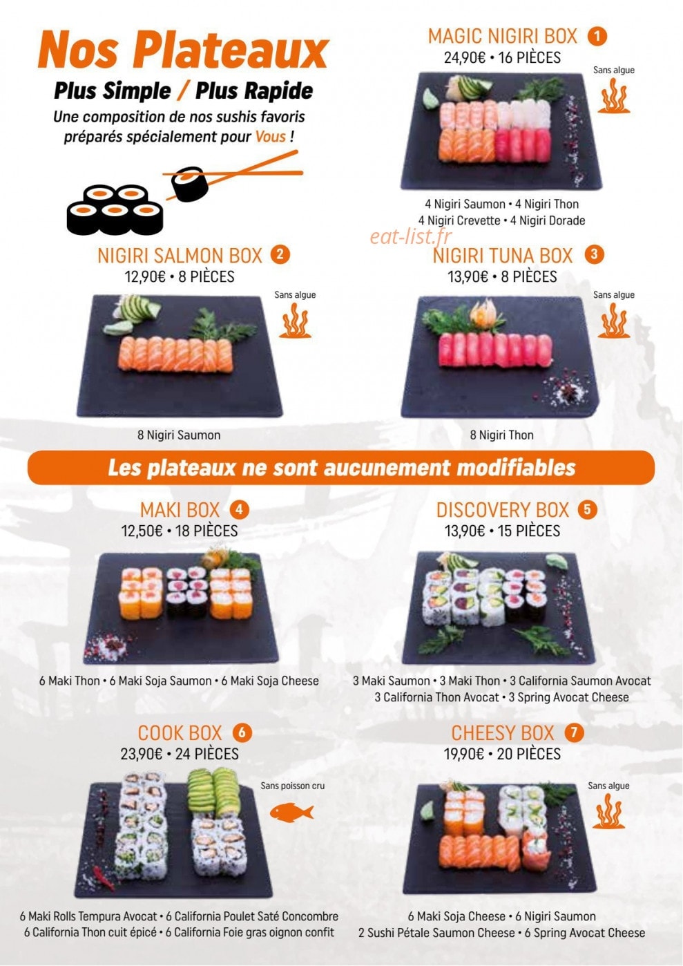 M sushi — carte page 2