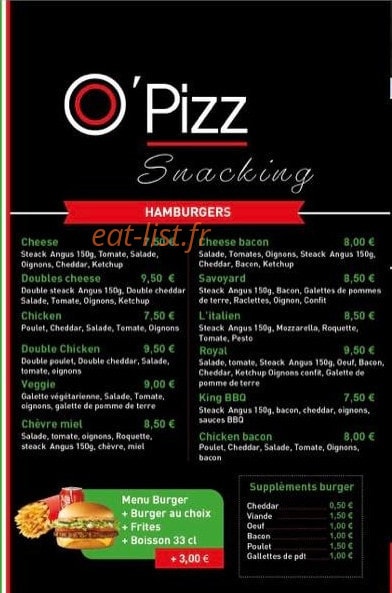 O'Pizz — carte page 2