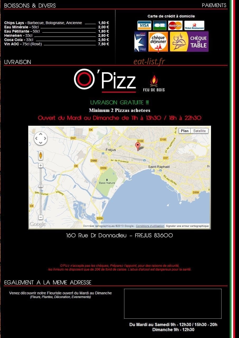 O'Pizz — carte page 3