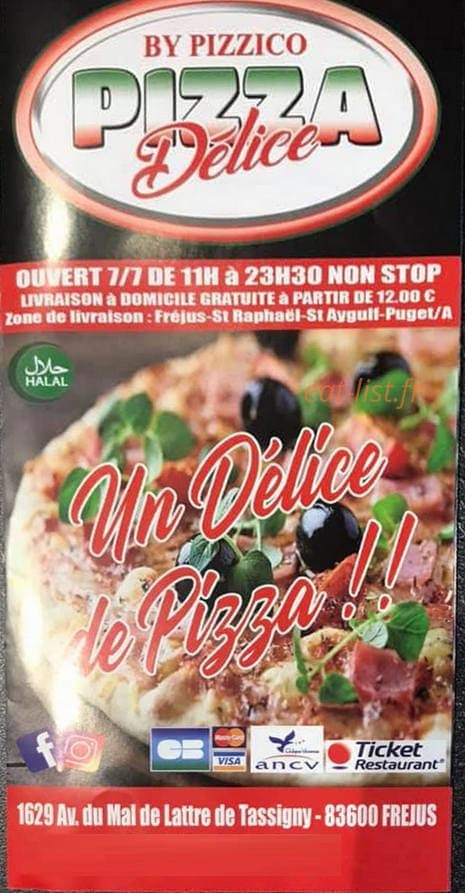 Pizza delice — carte page 1