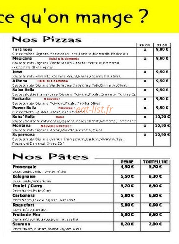 Pizza Nova — carte page 2