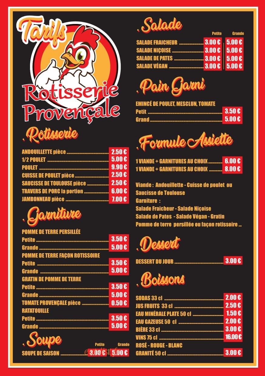 Rotisserie Provencale — carte page 1
