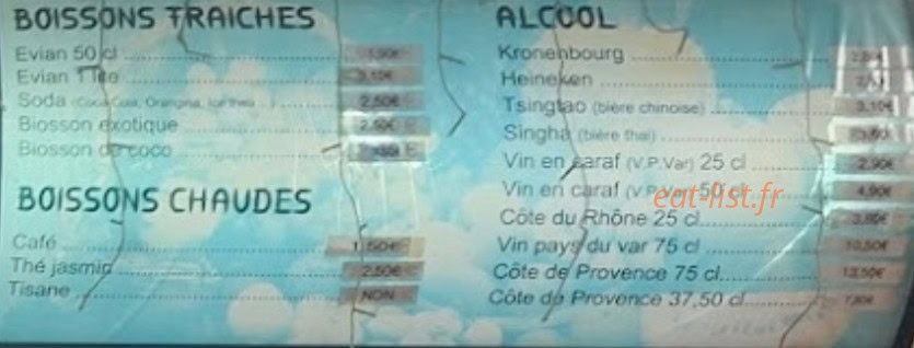 Saveurs d'Asie — carte page 3