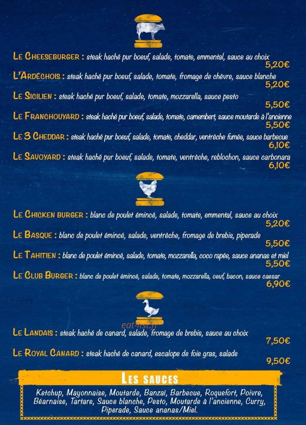 World Burger — carte page 2