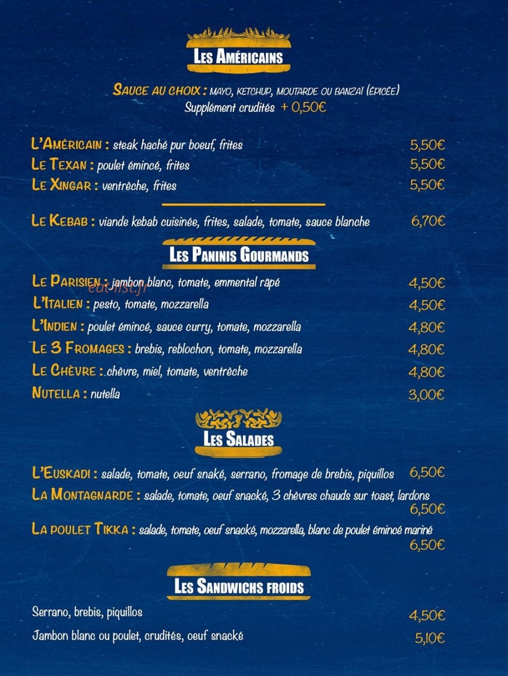 World Burger — carte page 4
