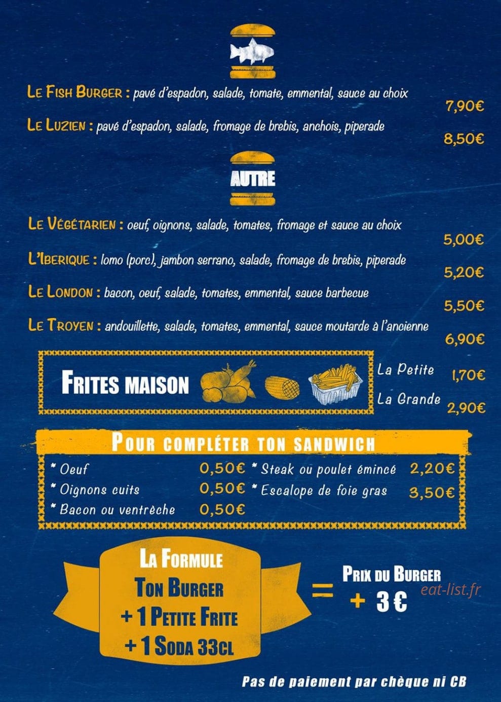 World Burger — carte page 3