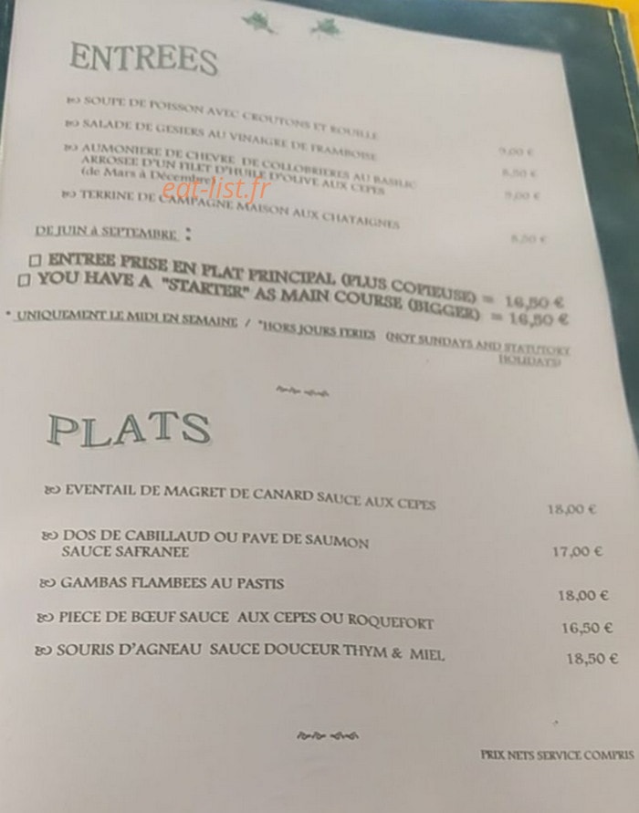 La Farigoulette — carte page 1