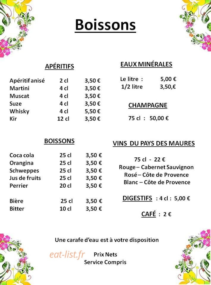 La Petite Fontaine — carte page 1