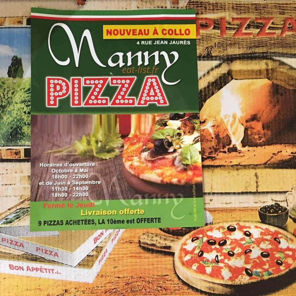 Nanny Pizza — carte page 1