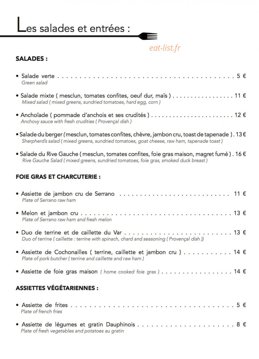 Le Rive Gauche — carte page 1