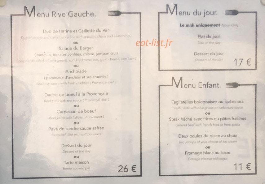 Le Rive Gauche — carte page 3