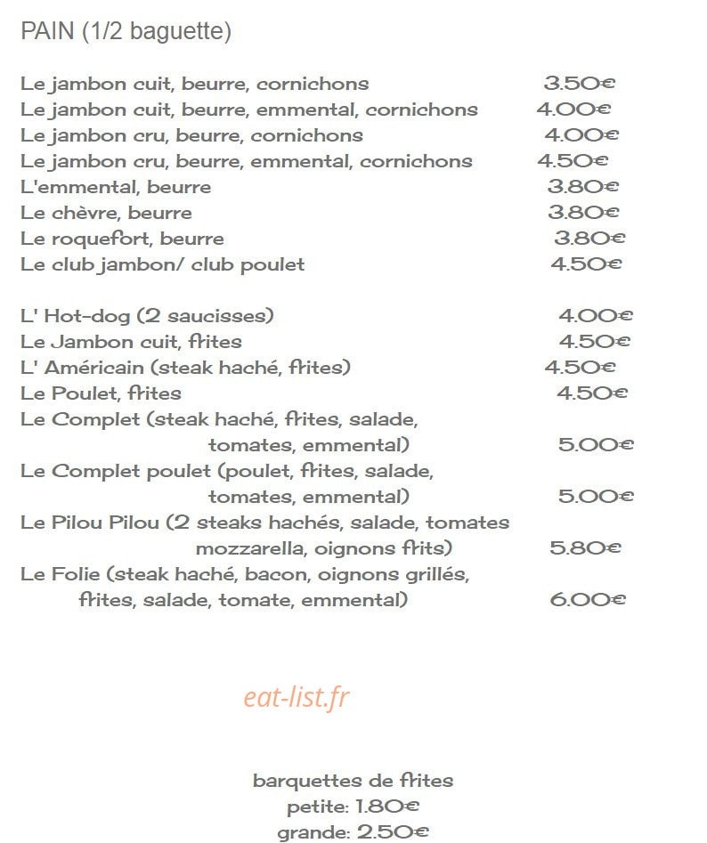 Snack A La Folie — carte page 4