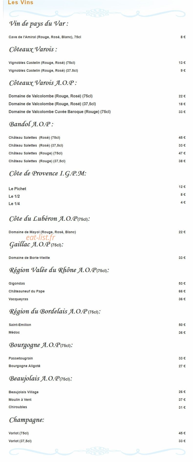 Le Cavalet — carte page 7